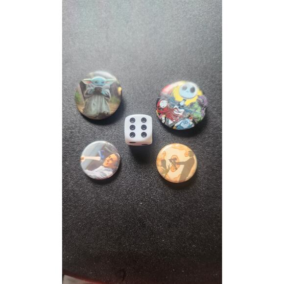 Lot of 4 Pop Culture Pins – Grogu, Jack Skellington, American Psycho, - Picture 1 of 5